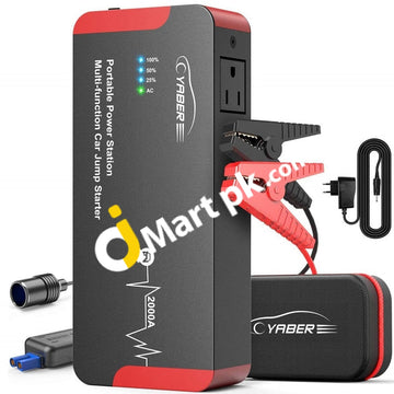Yaber Car Jump Starter 2000A Peak 22000Mah 100W Portable Power Station Battery With Ac & Dc Output